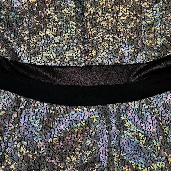 Revolution Dancewear No Excuses Costume LC/MC Black Foil Dot Leotard - Picture 5 of 6